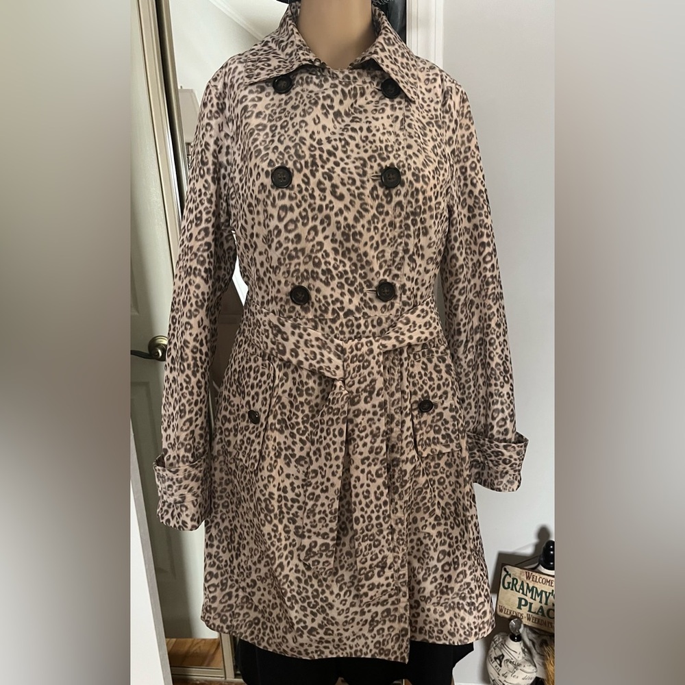 Banana Republic Mad Men Collection Animal Print Trench Coat